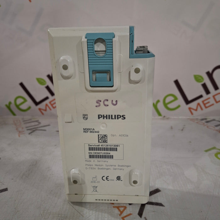 Philips M3001A-A01C06 Fast SpO2, NIBP, ECG, Temp, IBP MMS Module
