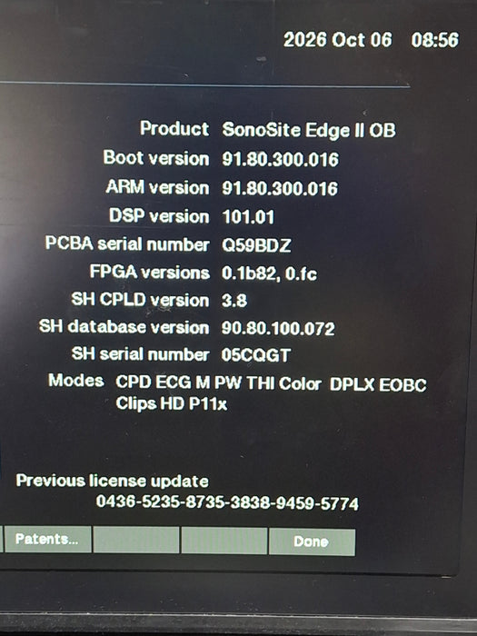 Fujifilm P20680-18 Sonosite Edge II Ultrasound