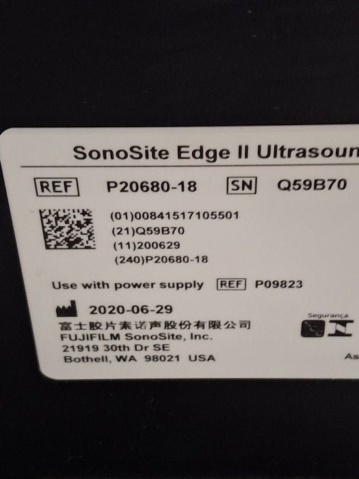Fujifilm P20680-18 Sonosite Edge II Ultrasound