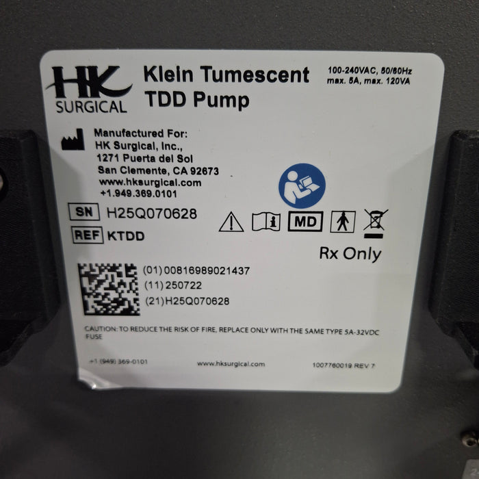 HK Surgical, Inc HK Surgical, Inc Klein Tumescent TDD Pump Surgical Equipment reLink Online