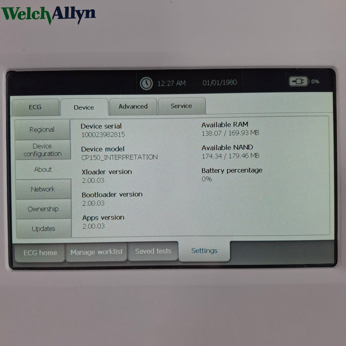 Welch Allyn CP150 ECG