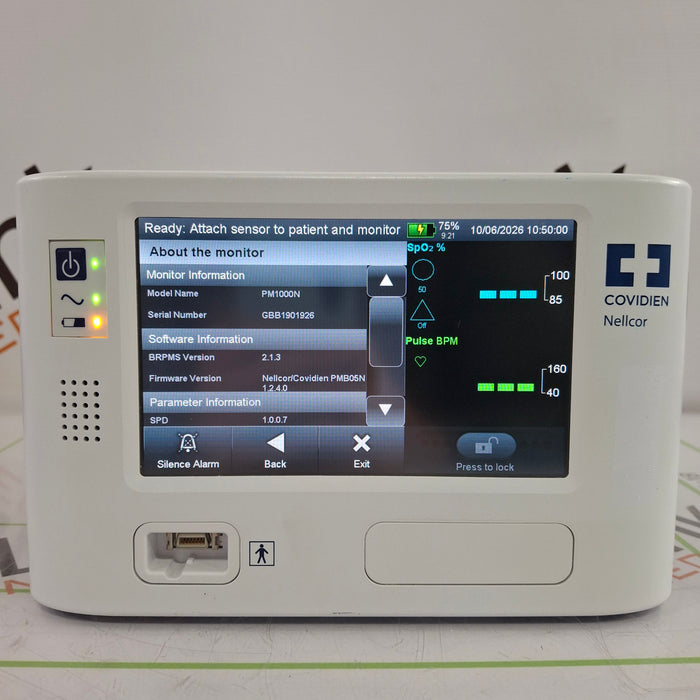 Covidien PM1000N Nellcor Bedside SPO2 Monitor