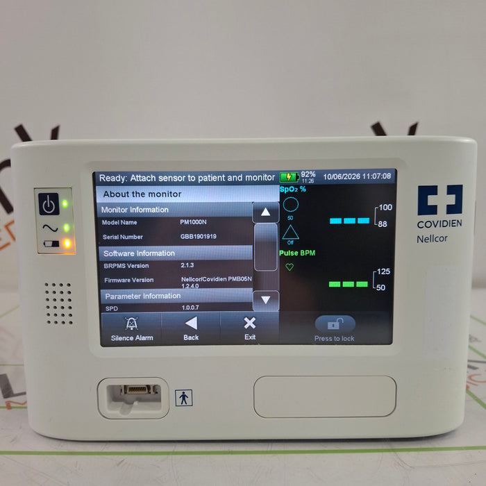 Covidien PM1000N Nellcor Bedside SPO2 Monitor