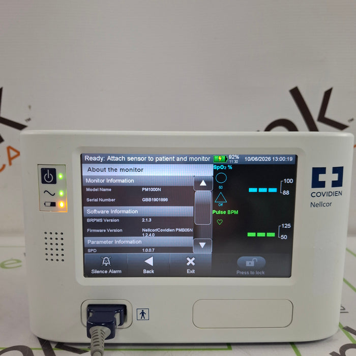 Covidien PM1000N Nellcor Bedside SPO2 Monitor