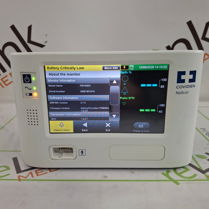 Covidien PM1000N Nellcor Bedside SPO2 Monitor