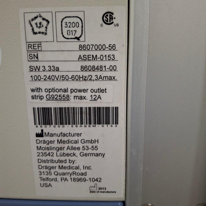 Draeger Medical Fabius GS Premium Anesthesia Machine