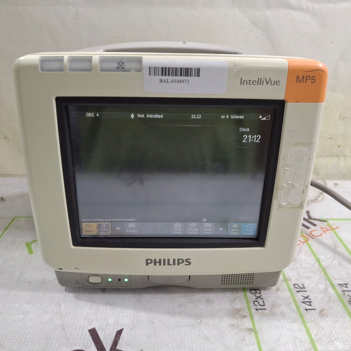 Philips Intellivue MP5 - ECG, Fast SpO2, NIBP, Press, Temp Patient Monitor