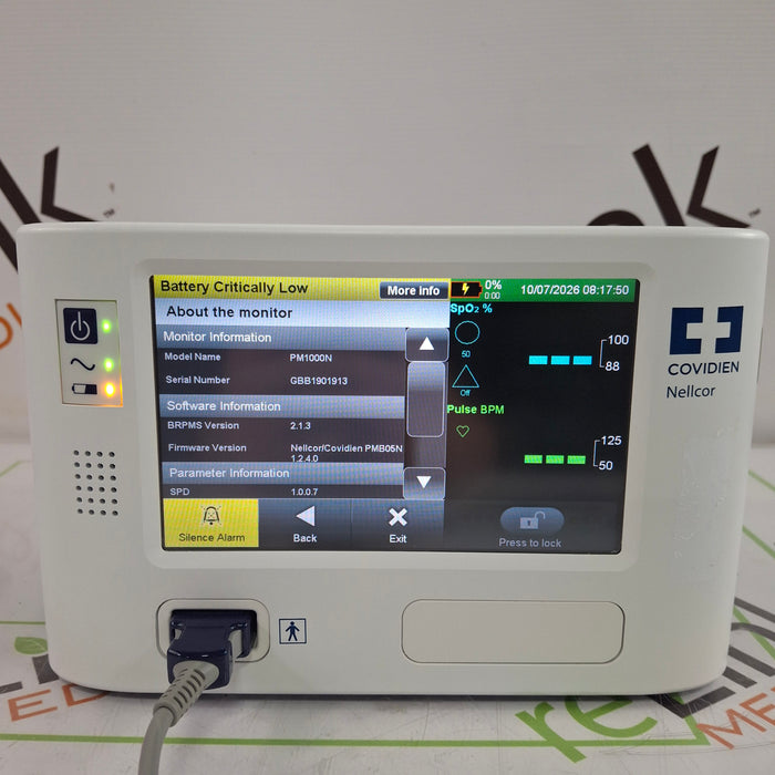 Covidien PM100N Nellcor Bedside SPO2 Monitor