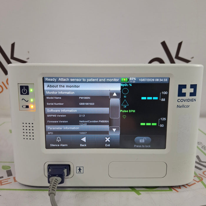 Covidien PM100N Nellcor Bedside SPO2 Monitor