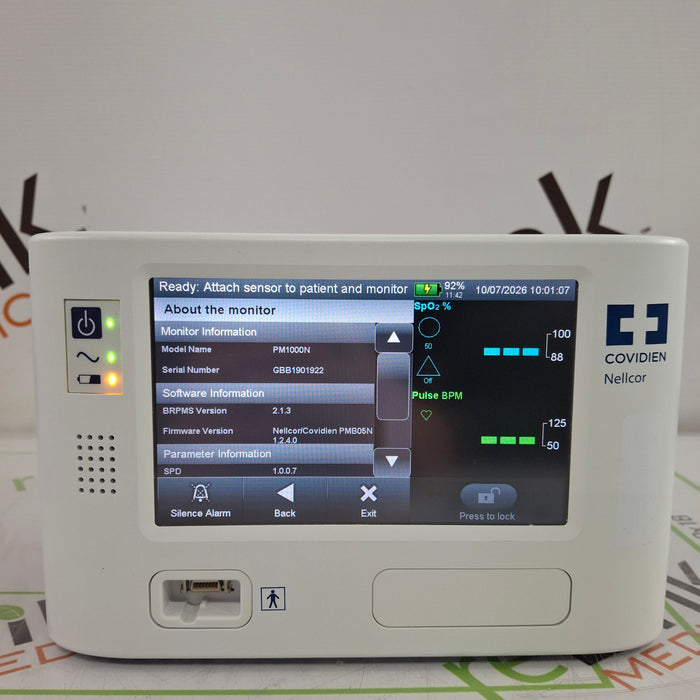 Covidien PM100N Nellcor Bedside SPO2 Monitor