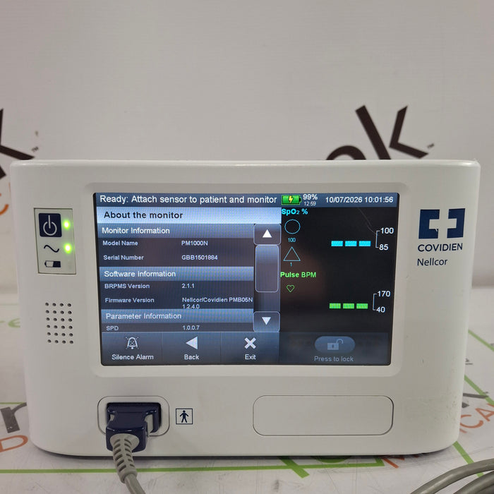 Covidien PM100N Nellcor Bedside SPO2 Monitor