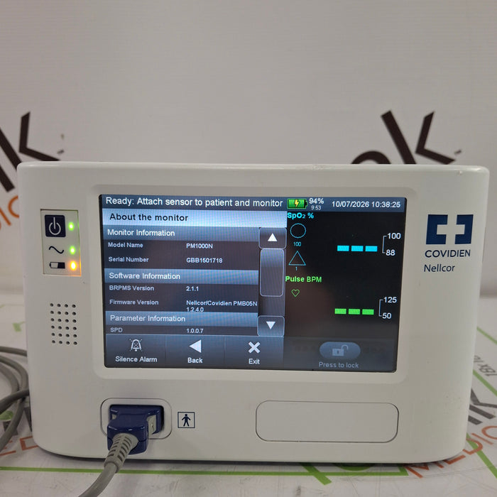 Covidien PM1000N Nellcor Bedside SPO2 Monitor