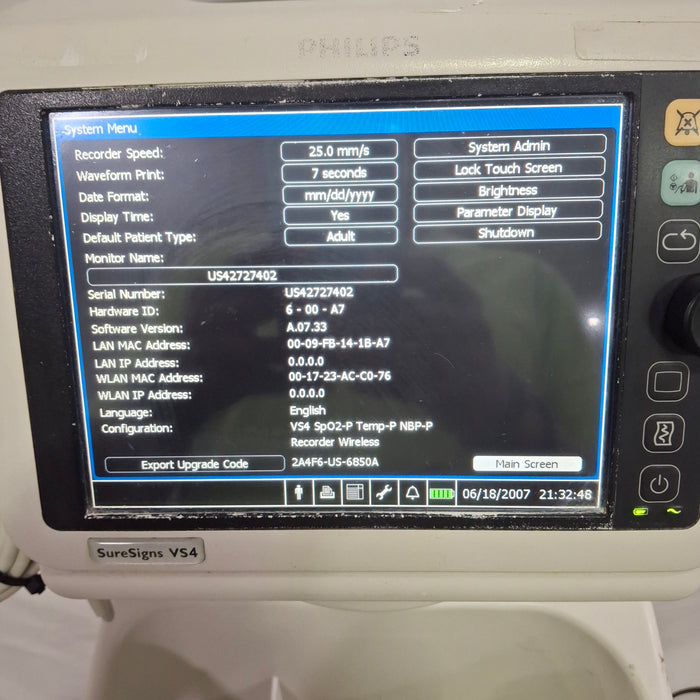 Philips SureSigns VS4 Vital Signs Monitor