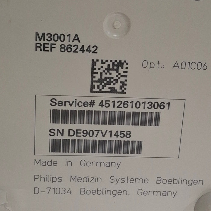 Philips M3001A-A01C06 Fast SpO2, NIBP, ECG, Temp, IBP MMS Module