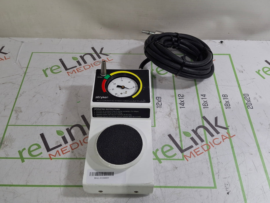 Stryker 206-500 Automatic High Vacuum Foot Pump