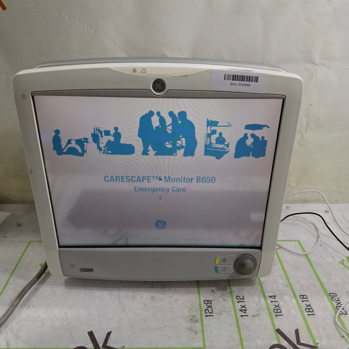 GE Healthcare Carescape B650 Emergency Care Patient Monitor