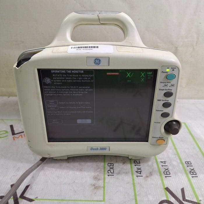 GE Healthcare Dash 3000 - GE/Nellcor SpO2 Patient Monitor