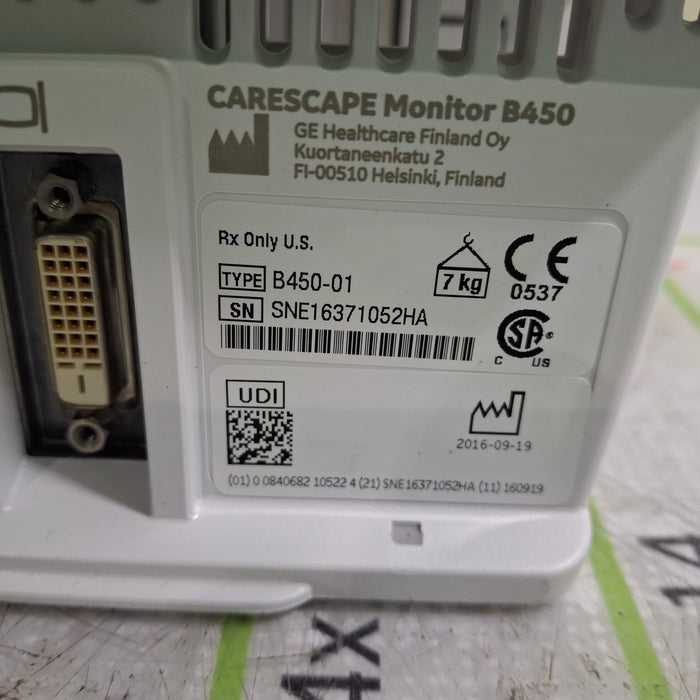 GE Healthcare Carescape B450 Patient Monitor