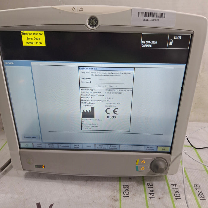 GE Healthcare Carescape B650 Patient Monitor