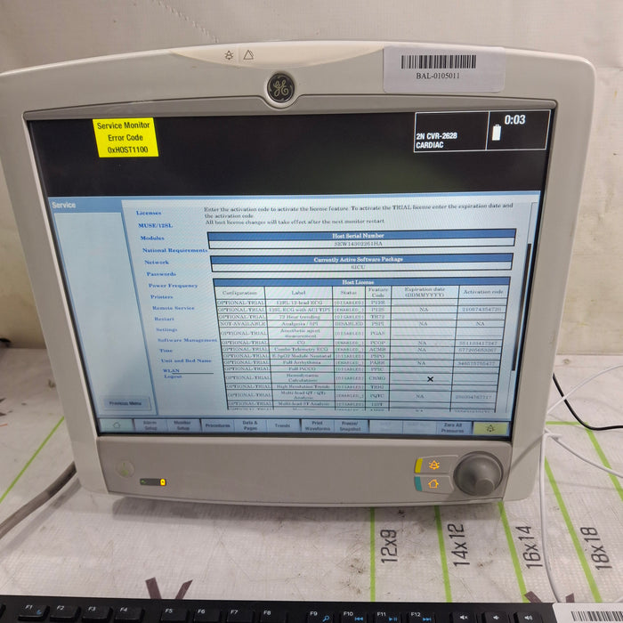GE Healthcare Carescape B650 Patient Monitor