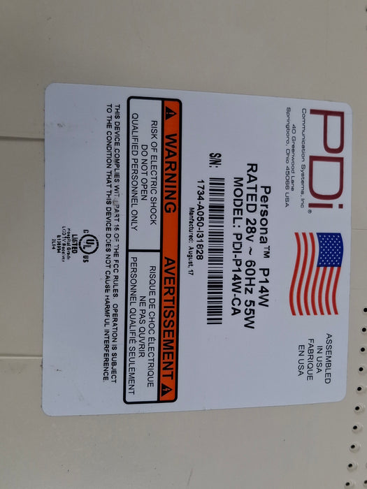 PDi Communication Systems, Inc Persona P14W LCD monitor