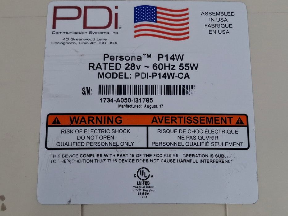 PDi Communication Systems, Inc Persona P14W LCD monitor