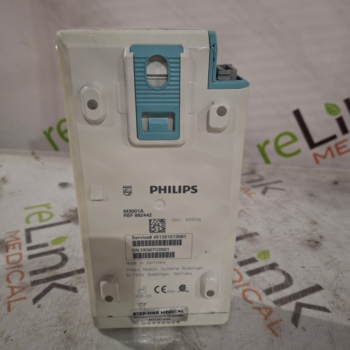 Philips M3001A-A01C06 Fast SpO2, NIBP, ECG, Temp, IBP MMS Module
