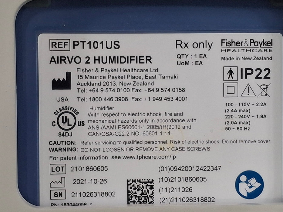 Fisher & Paykel Airvo 2 Humidified High Flow Therapy Unit