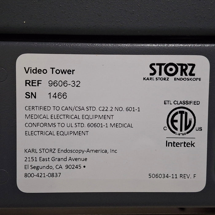 Karl Storz 9606-32 Video Tower Cart