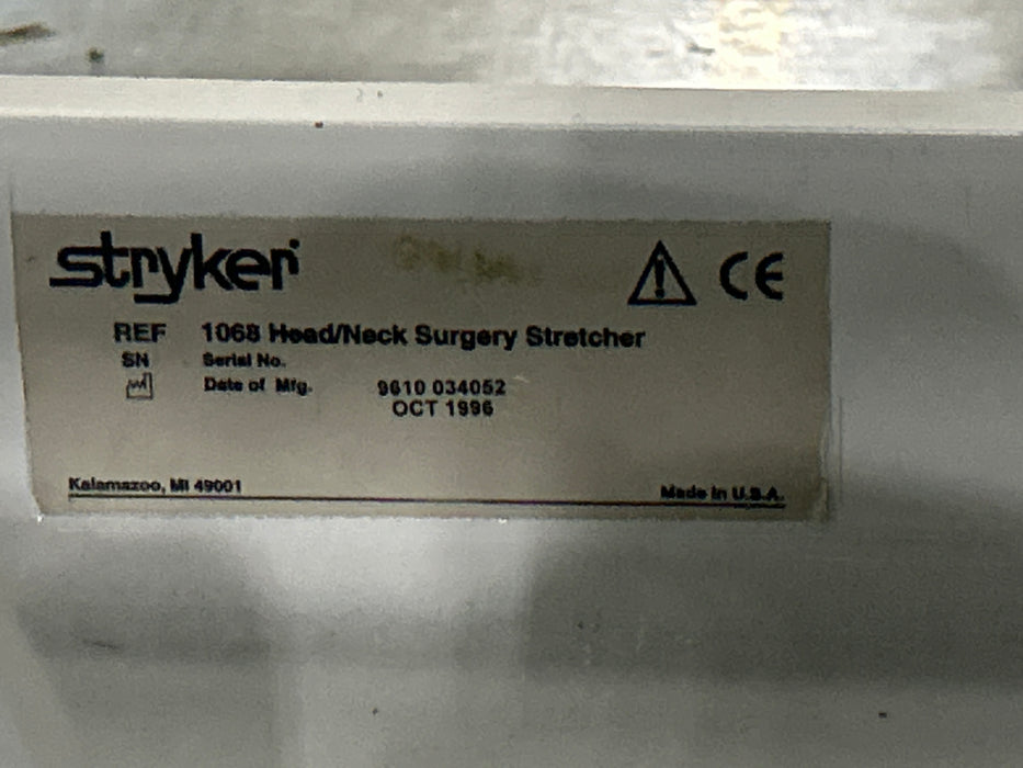 Stryker 1069 Eye Surgery Stretcher