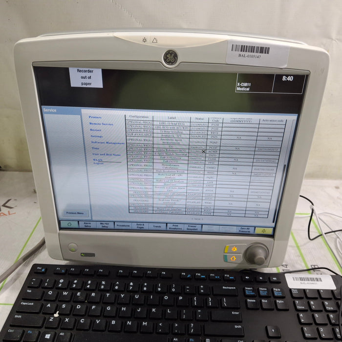 GE Healthcare Carescape B650 Critical Care Patient Monitor
