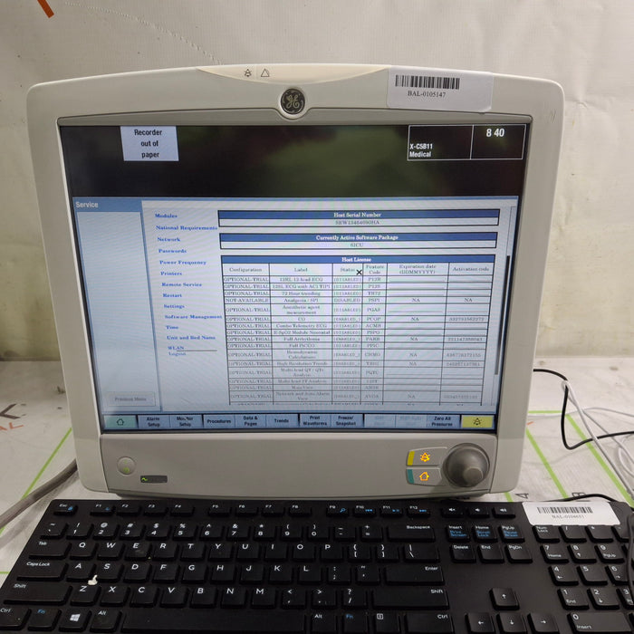 GE Healthcare Carescape B650 Critical Care Patient Monitor