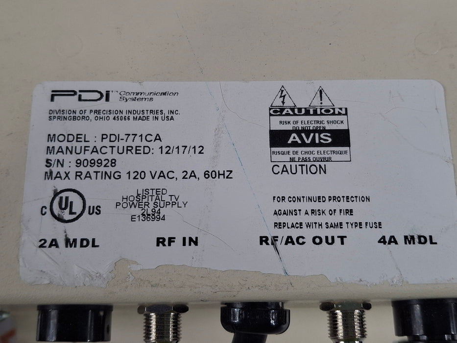 PDi Communication Systems, Inc PDI-771-CA Power Supply