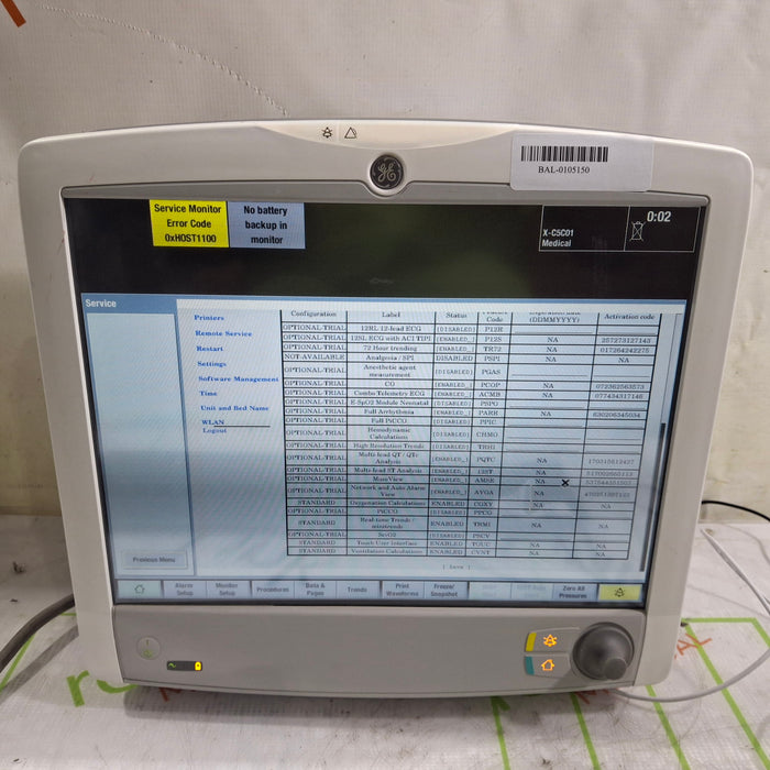 GE Healthcare Carescape B650 Critical Care Patient Monitor