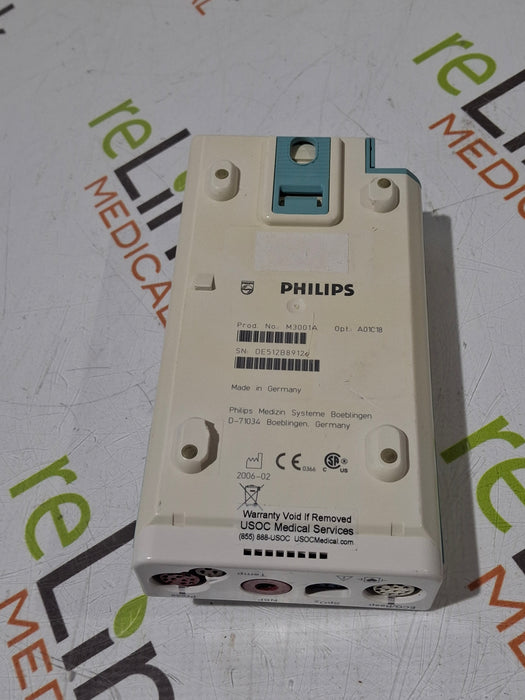 Philips M3001A-A01C06 Fast SpO2, NIBP, ECG, Temp, IBP MMS Module