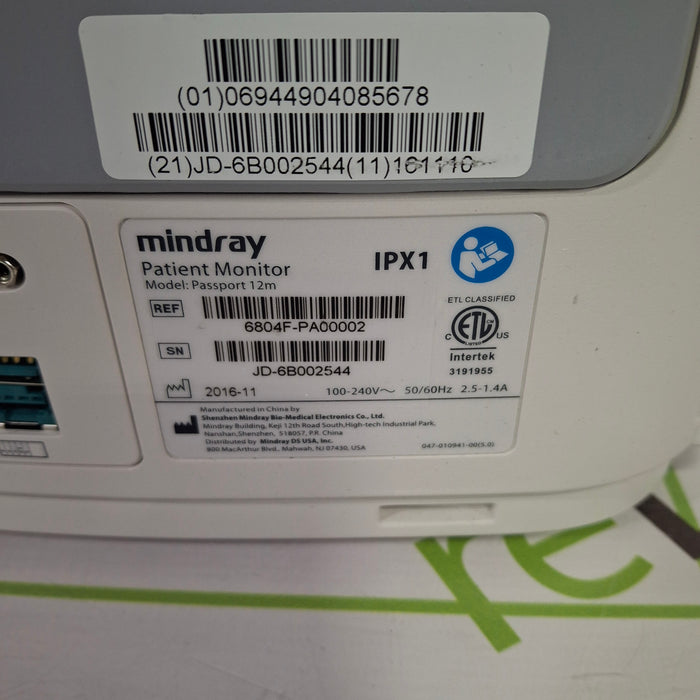 Mindray Passport 12M Patient Monitor
