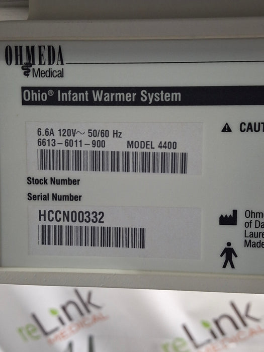Ohmeda Medical Ohio Model 4400 Infant Warmer
