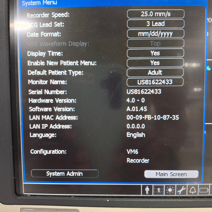 Philips SureSigns VM6 Vital Signs Monitor