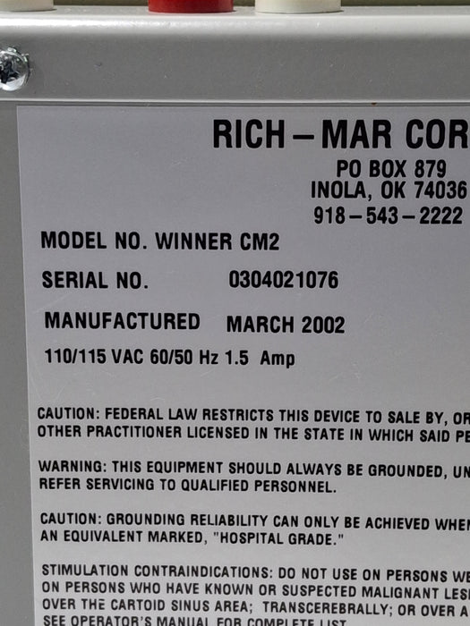 RichMar Winner CM2 Ultrasound/Stim 2 Channel