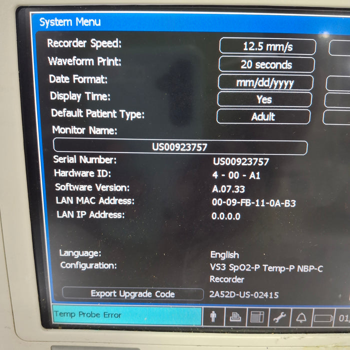 Philips Suresigns VS3 Vital Signs Monitor