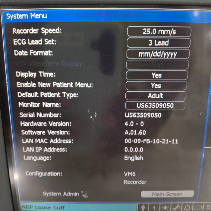 Philips SureSigns VM6 Vital Signs Monitor