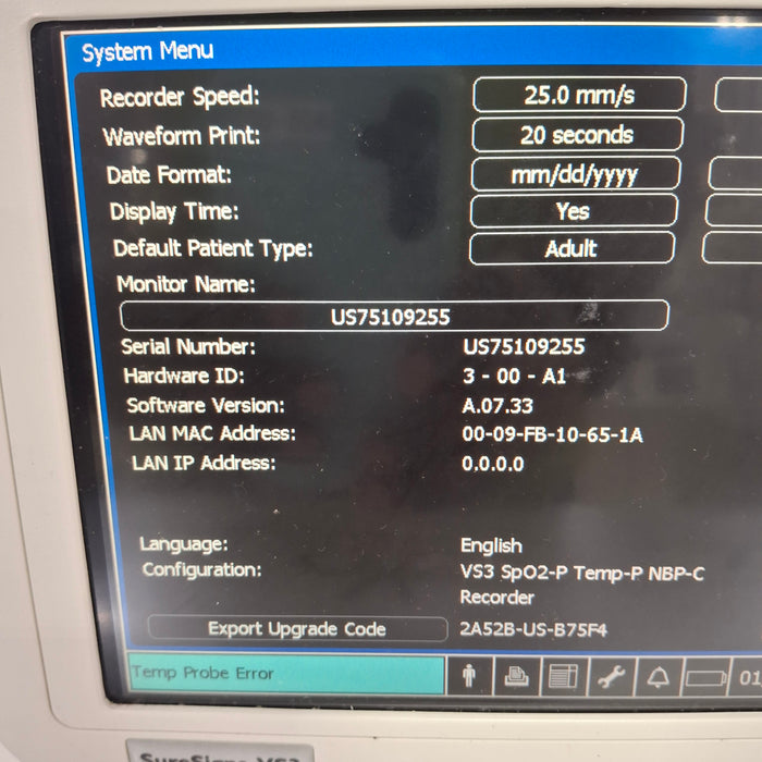 Philips Suresigns VS3 Vital Signs Monitor