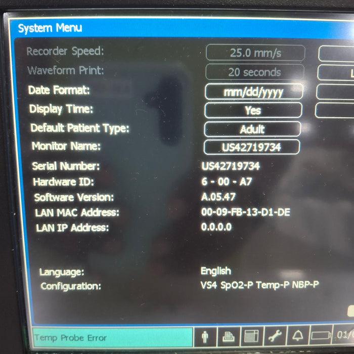 Philips SureSigns VS4 Vital Signs Monitor