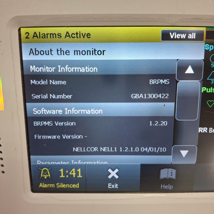 Covidien GR101704 Bedside Respiratory Patient Monitoring System