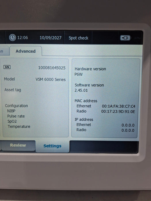 Welch Allyn Connex 6800 68NXTX - Nellcor SpO2, SureTemp Vital Signs Monitor