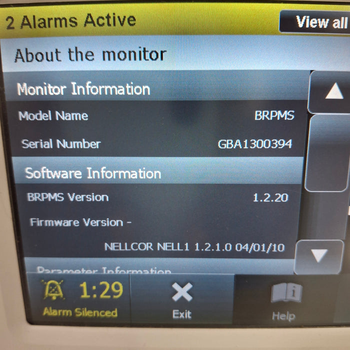Covidien GR101704 Bedside Respiratory Patient Monitoring System