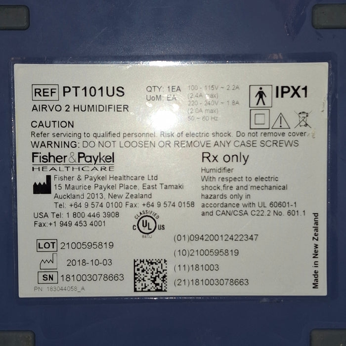 Fisher & Paykel Airvo 2 Humidified High Flow Therapy Unit