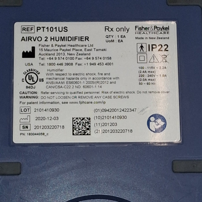 Fisher & Paykel Airvo 2 Humidified High Flow Therapy Unit