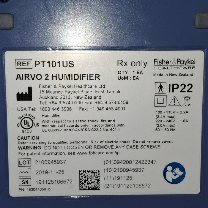 Fisher & Paykel Airvo 2 Humidified High Flow Therapy Unit