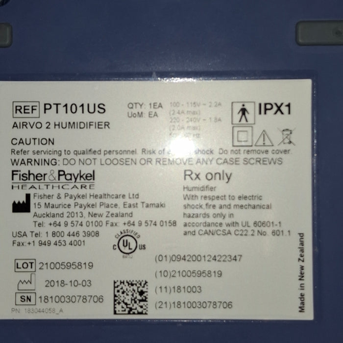 Fisher & Paykel Airvo 2 Humidified High Flow Therapy Unit